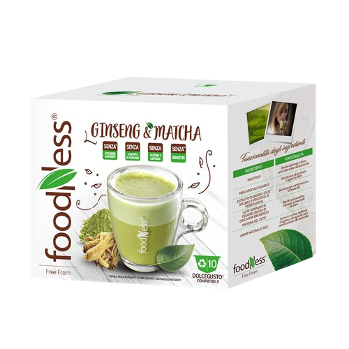 FoodNess Ginseng e matcha 10 Capsule compatibili Nescafè Dolce Gusto